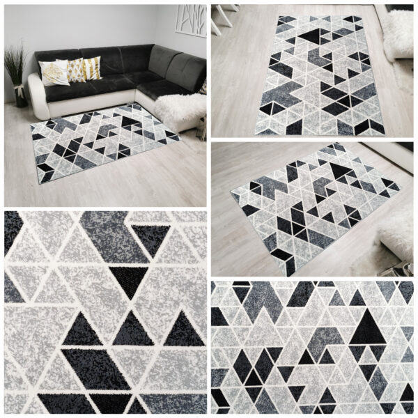 Dywan nowoczesny New Idea GEOMETRIA ciemna