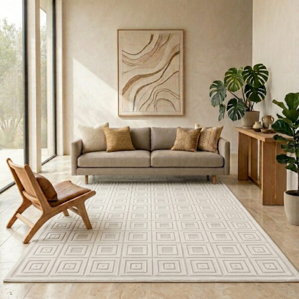 Nowoczesny dywan kremowy Campino 370
