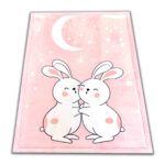 Thick pink children's rug PUFFY SOFT soft like rabbit bunny rug