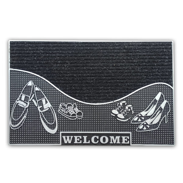 Modna wycieraczka zewnętrzna 45x70 welcome buty