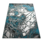 Nowoczesny turkusowy dywan New Idea 3706BS35