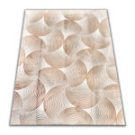 A soft, light beige foam rug with a modern pattern