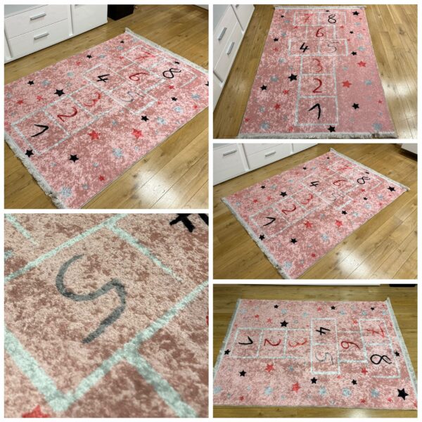 PRINT 593 803 Pink Children's Rug