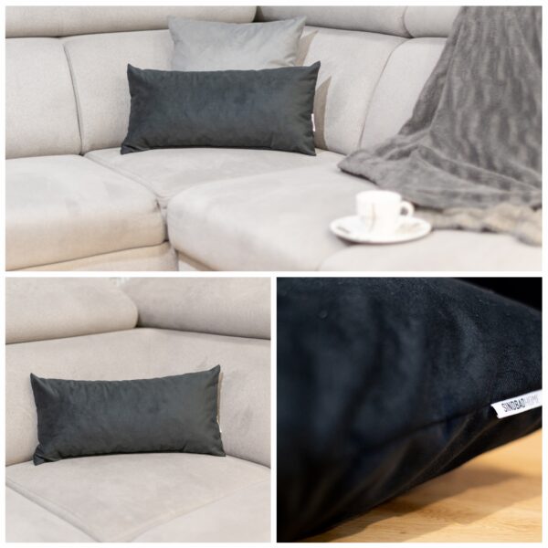 Black decorative pillow with filling, 45x45 cm, MANILA 18