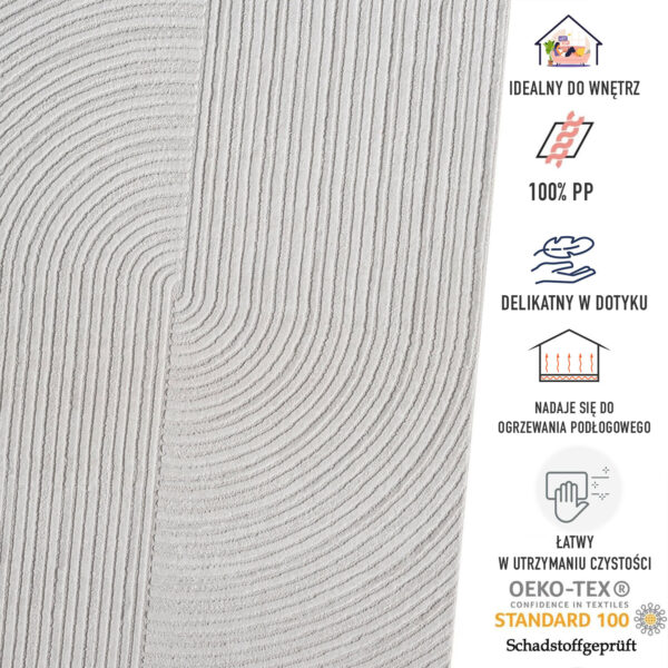 Nowoczesny jasny dywan miękki Costa Light 212 Grey