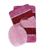 3-Piece Pink Flower Bathroom Set