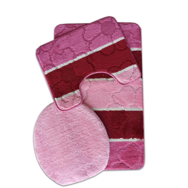 3-Piece Pink Flower Bathroom Set