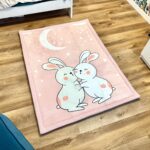 Thick pink children's rug PUFFY SOFT soft like rabbit bunny rug