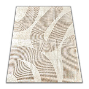 A soft, modern beige-brown rug