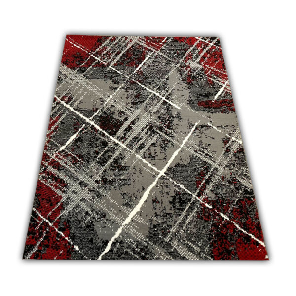 Nowoczesny dywan czerwony Carlo 4298 grey red