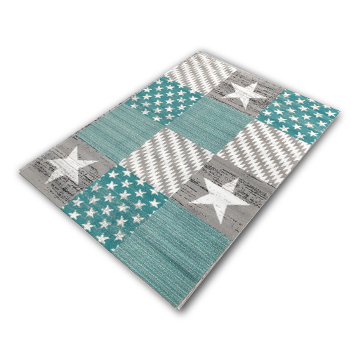 Dywan New Idea gwiazdki turkusowe