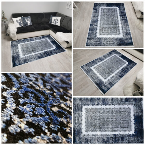 Dywan ekskluzywny delikatny Milas 20335 black/blue