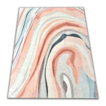 A delicate, modern rug in pastel colors