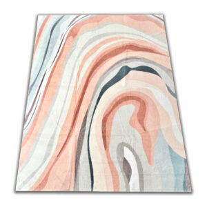 A delicate, modern rug in pastel colors