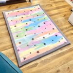PUFFY SOFT Thick Children's Rug – Soft Like a Rabbit Rug with Rainbow Stars