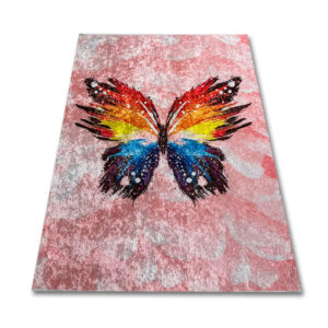 Pink Butterfly Children's Rug PRINT 840 803