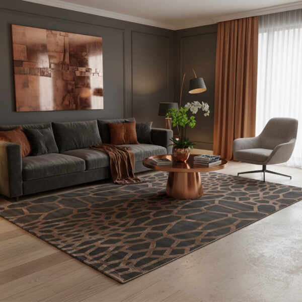 Geometryczny dywan glamour Costa Gold F281