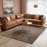 Geometryczny dywan glamour Costa Gold F282