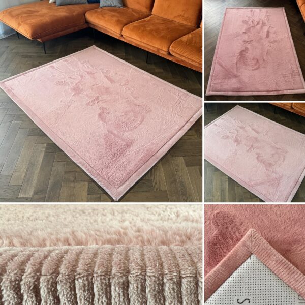 Gruby dywan PUFFY SOFT miękki jak dywan rabbit PINK