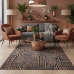 Art Deco rug with a unique pattern: Costa Gold F285