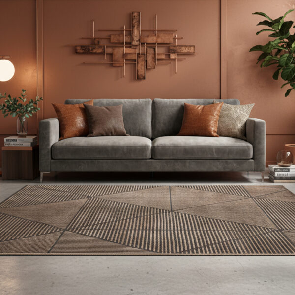 Dywan nowoczesny geometryczny antracytowy Costa Gold F019