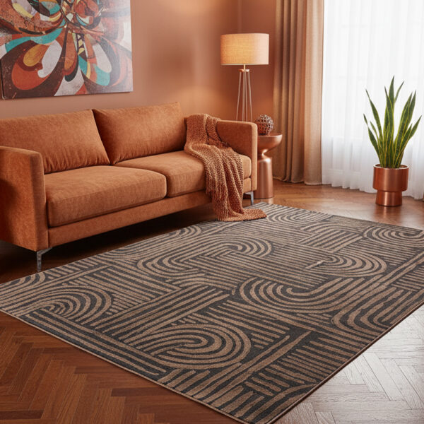 Art Deco rug with a unique pattern: Costa Gold F285