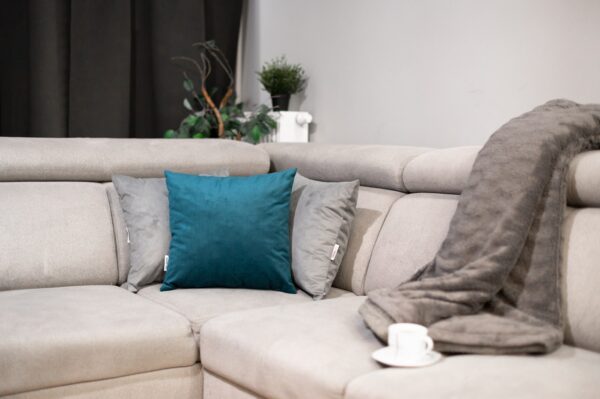 Turquoise decorative pillow with filling, 45x45 cm, MANILA 37