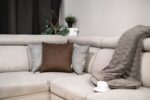 Brown decorative pillow with filling, 45x45 cm, MANILA 04