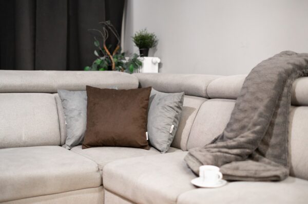 Brown decorative pillow with filling, 45x45 cm, MANILA 04