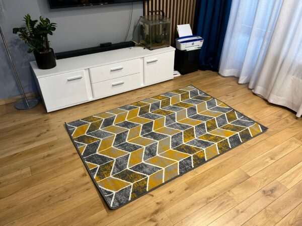 Nowoczesny dywan żółty Carlo 4271 grey mustard