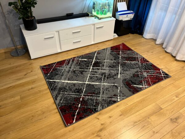 Nowoczesny dywan czerwony Carlo 4298 grey red
