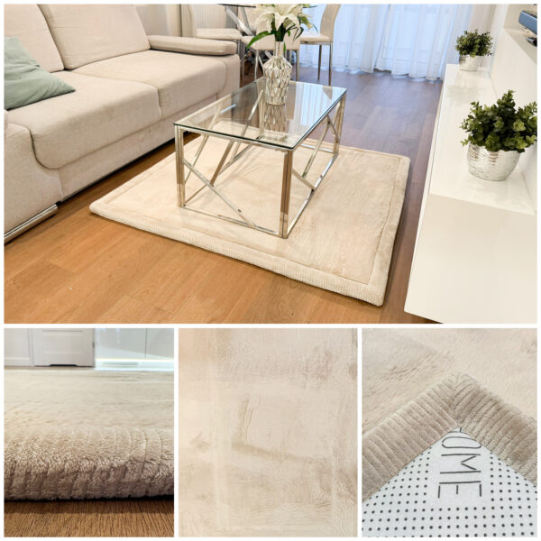 Thick square PUFFY SOFT rug, as soft as a rabbit rug – BEIGE