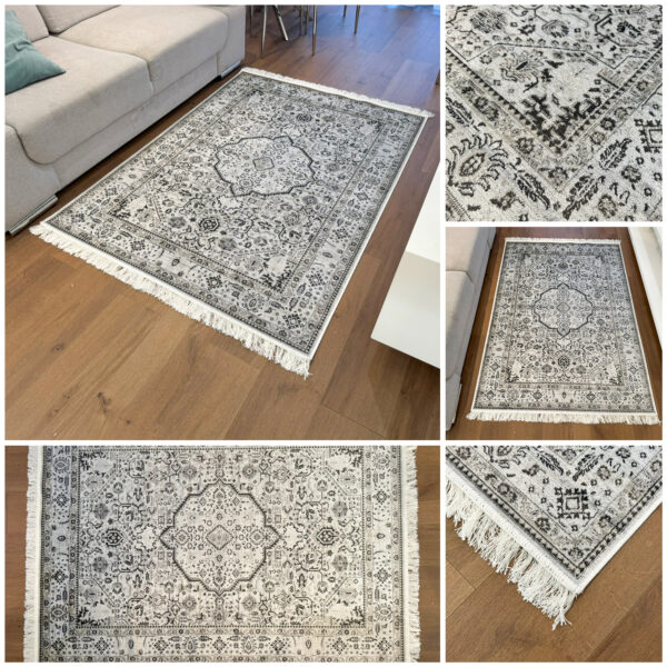 Ekskluzywny cienki szary dywan Bellucci 84332