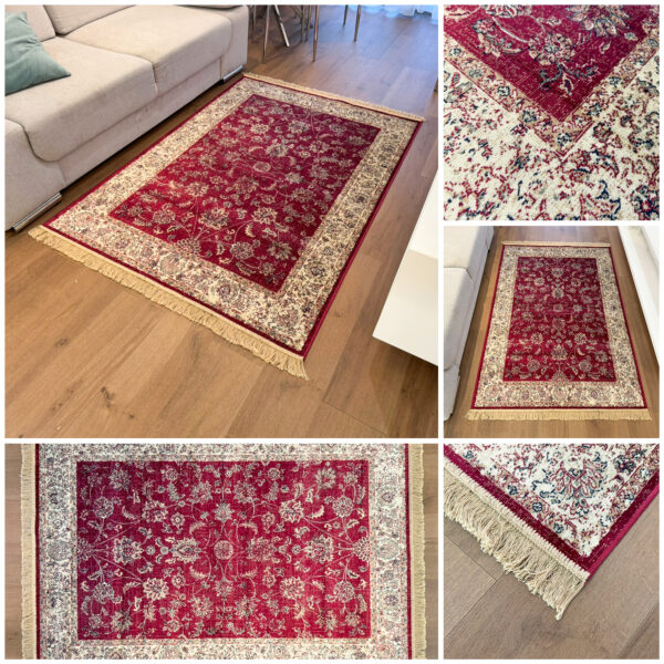 Ekskluzywny cienki bordowy dywan tradycyjny Bellucci 84593