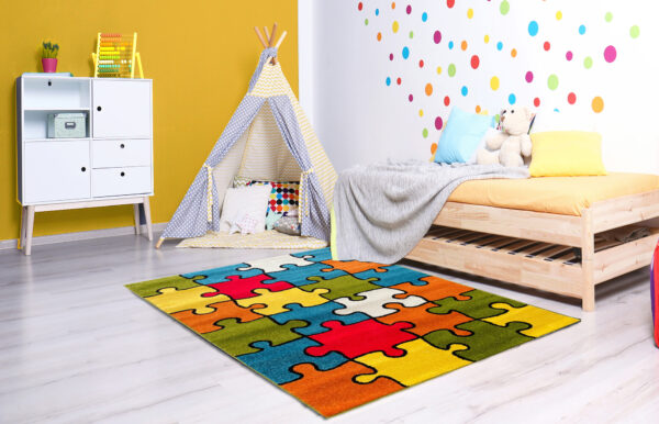 Kolorowy miękki dywan dla dzieci PUZZLE