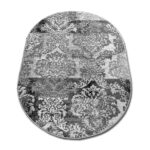 Gęsty miękki dywan owalny szary Laila 15752