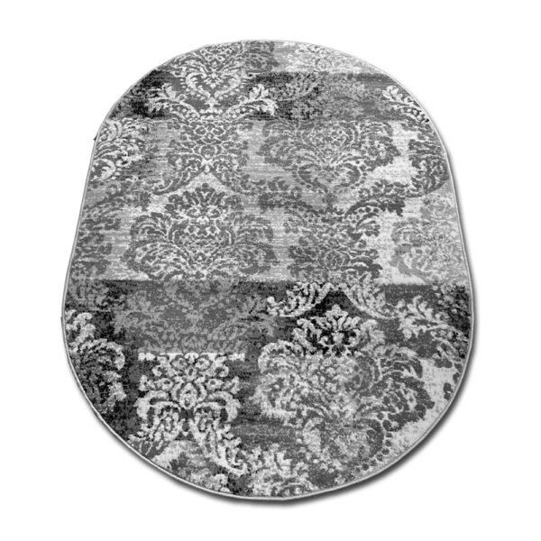 Gęsty miękki dywan owalny szary Laila 15752