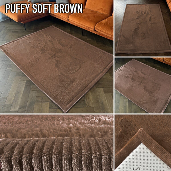 Gruby dywan PUFFY SOFT miękki jak dywan rabbit BROWN