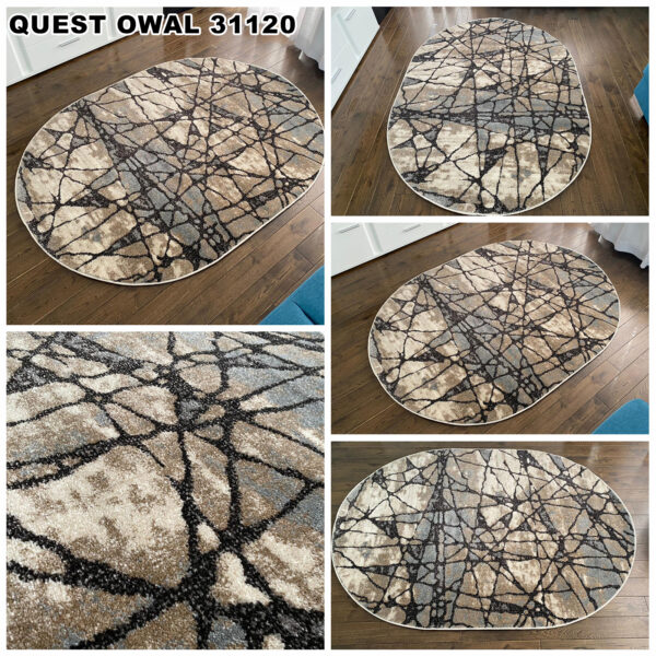 Nowoczesny gęsty miękki dywan owalny QUEST 31120