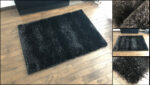 ROMA Black Shaggy Shiny Rug