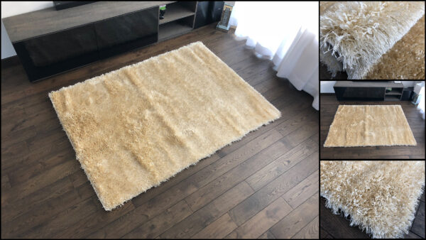 ROMA Shaggy Shiny Rug, Cream