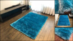 ROMA Shaggy Shiny Rug, Turquoise