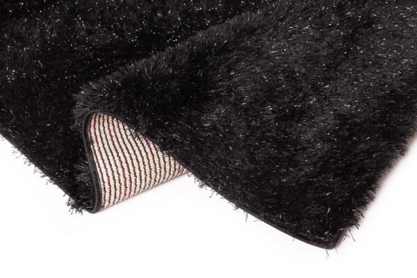 ROMA Black Shaggy Shiny Rug