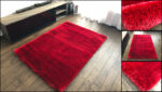 ROMA Red Shaggy Shiny Rug