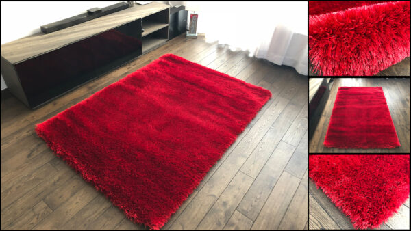 ROMA Red Shaggy Shiny Rug