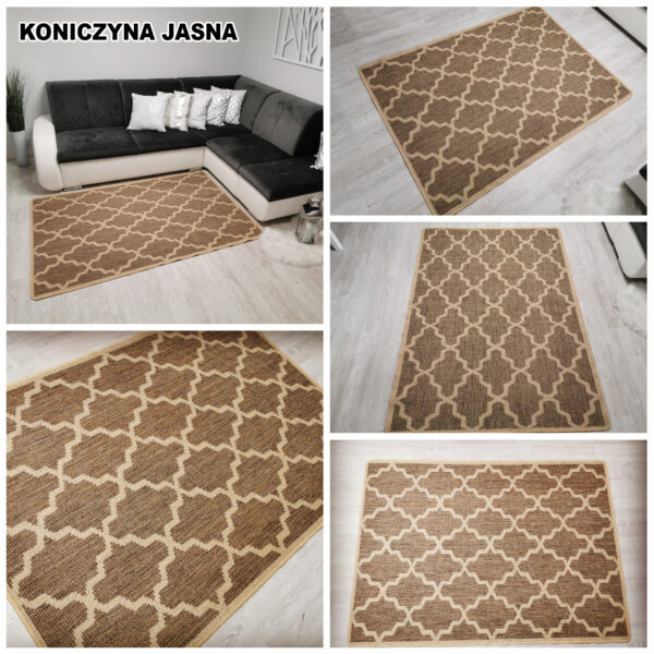 Dywan sznurkowy płasko tkany sizal koniczyna jasna
