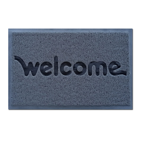 Modna zewnętrzna wycieraczka prostokątna 40x60 welcome grey