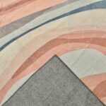 A delicate, modern rug in pastel colors