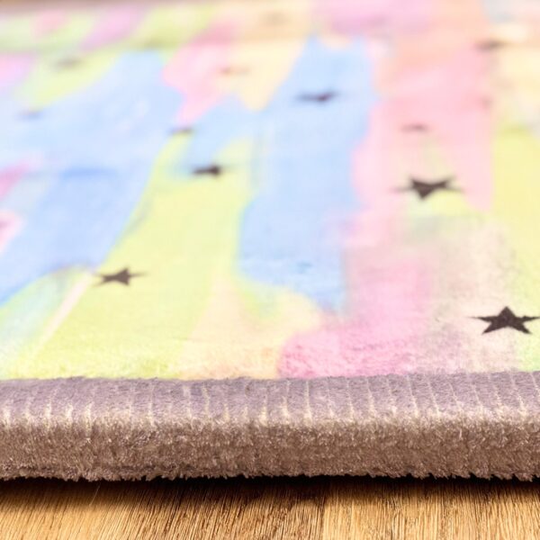 PUFFY SOFT Thick Children's Rug – Soft Like a Rabbit Rug with Rainbow Stars