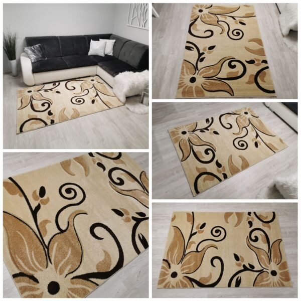 Gęsty modny dywan turecki fryz kwiat jasny